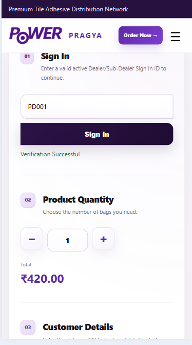 Power Pragya  Mobile checkout